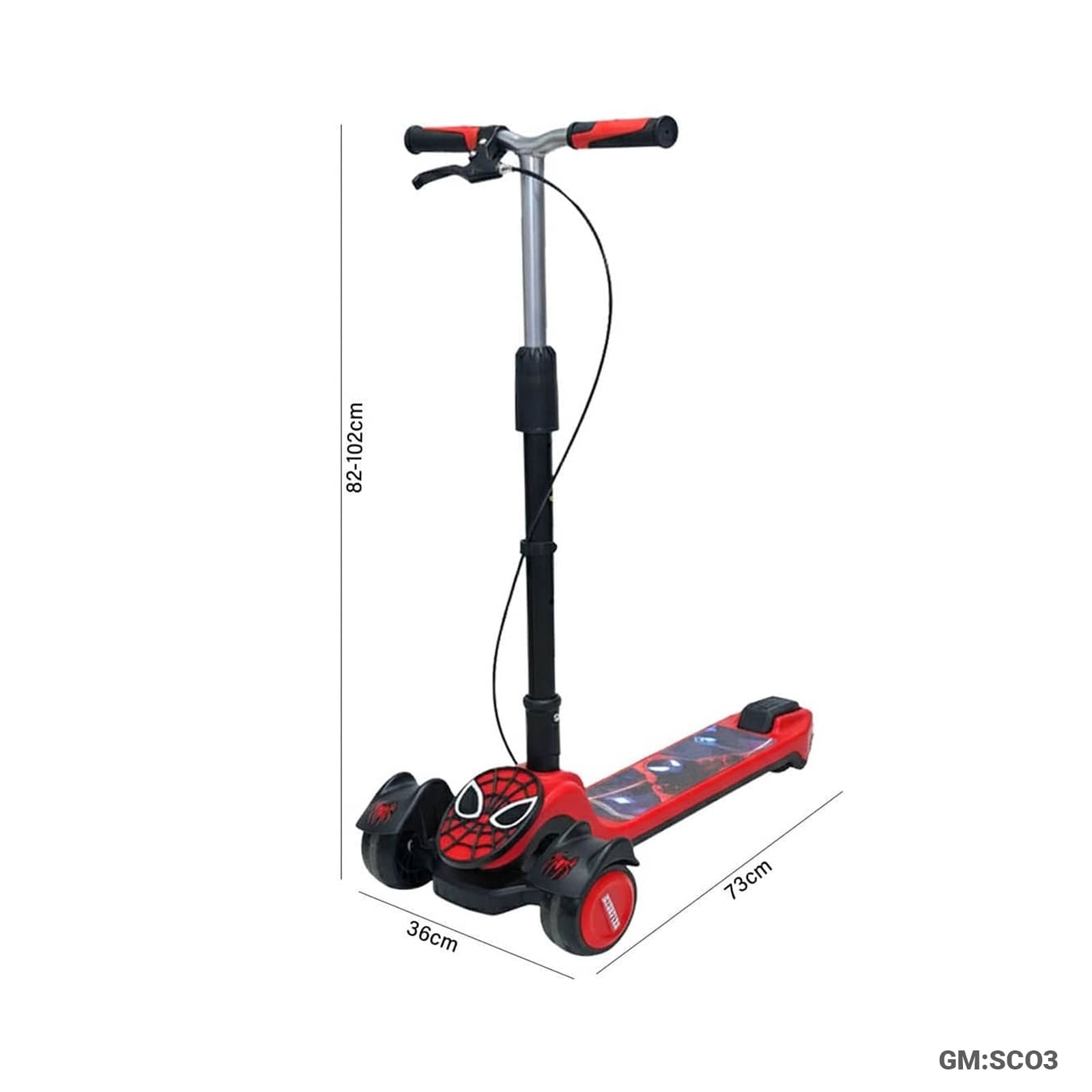 Foldable 3-Wheel Push Kick Scooter – Spider-Man & Superman Edition"SCO3"