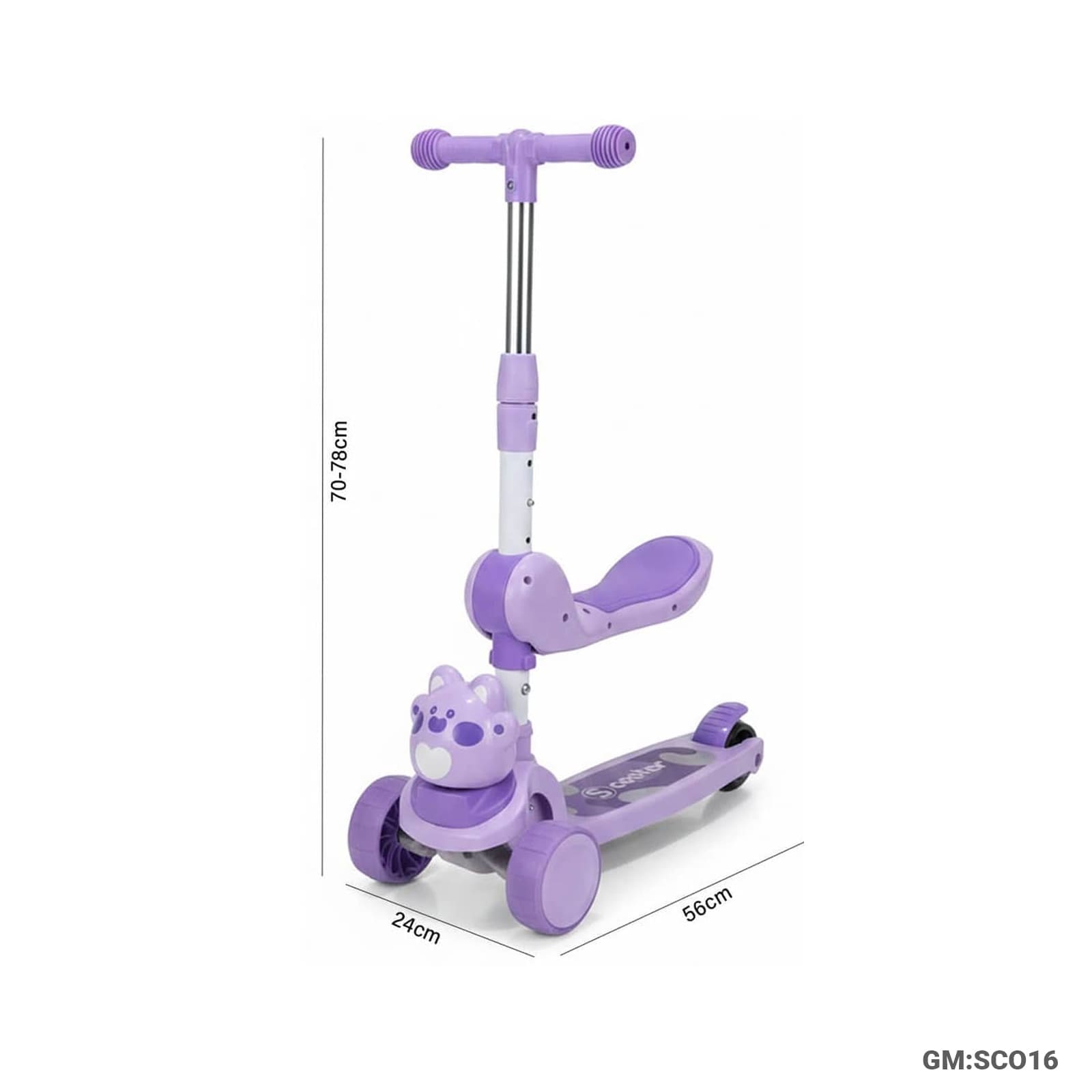 Foldable Push Kick Scooter – 3-Wheel Foldable & Height Adjustable Scooter"SCO16"