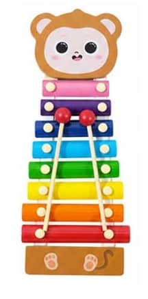 Kids Wooden Colorful Animal Xylophone Musical Toy with Mallets – Educational Music Instrument (ED308-3)