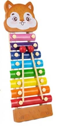 Kids Wooden Colorful Animal Xylophone Musical Toy with Mallets – Educational Music Instrument (ED308-3)
