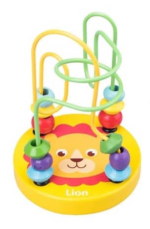 Wooden Educational Bead Maze Toy with Wire Roller – Baby Counting and Motor Skills Puzzle (SH292-4)