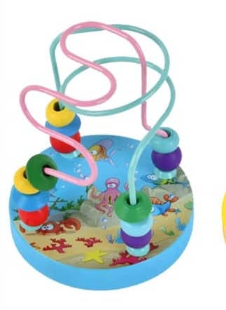 Wooden Educational Bead Maze Toy with Wire Roller – Baby Counting and Motor Skills Puzzle (SH292-4)