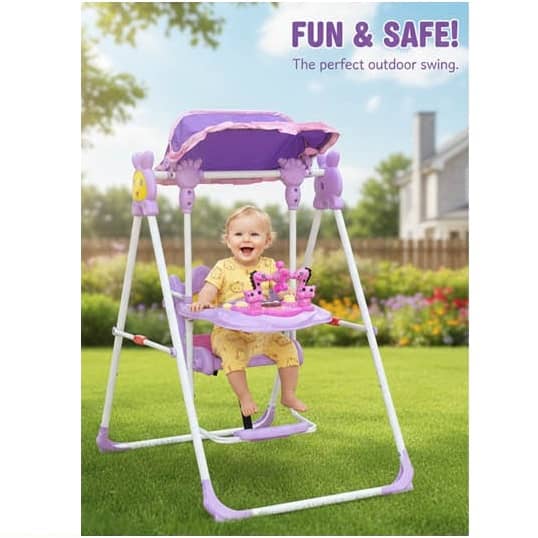 Baby Swing Chair with Canopy & Activity Tray – Indoor & Outdoor Toddler Swing (1–4 Years, Max 30kg) – SC253-3