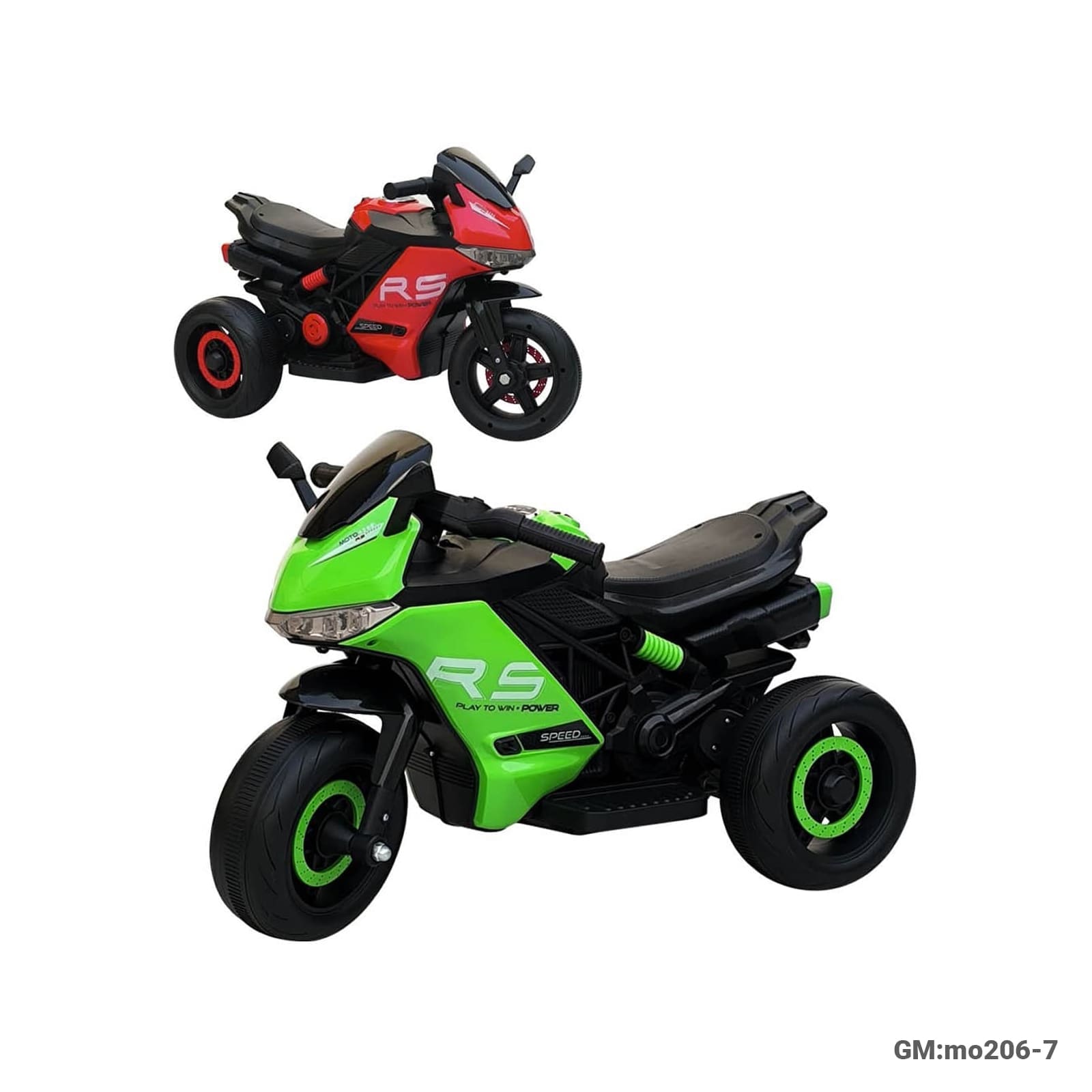 Electric Motor Bike for Kids – Ride-On Toy – 2 to 4 Years – 3-Wheel Design "mo206-7"