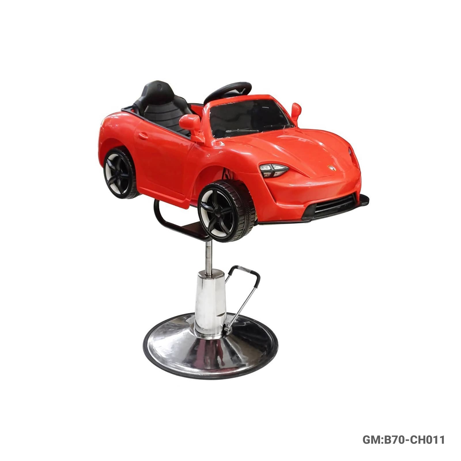 Kids Car Barber Chair – Red Sports Car Design – "B70-CH011"