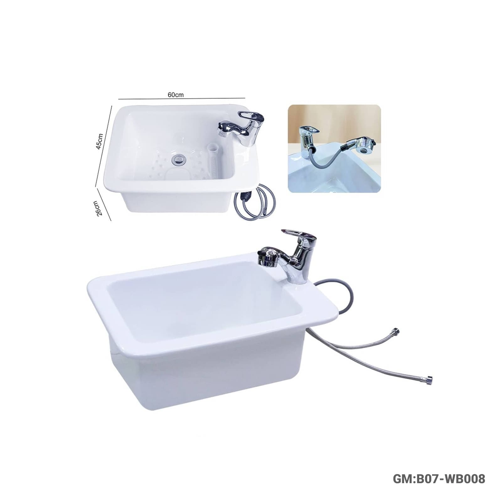 حوض باديكير فاخر لغسيل القدمين – سيراميك عالي الجودة – كود B07-WB008