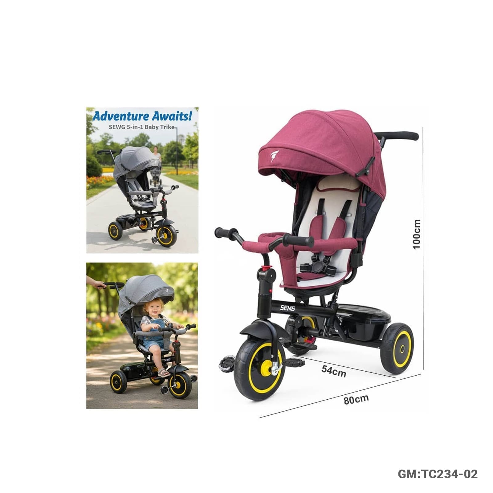 Kids Tricycle with Push Handle (TC234-02)