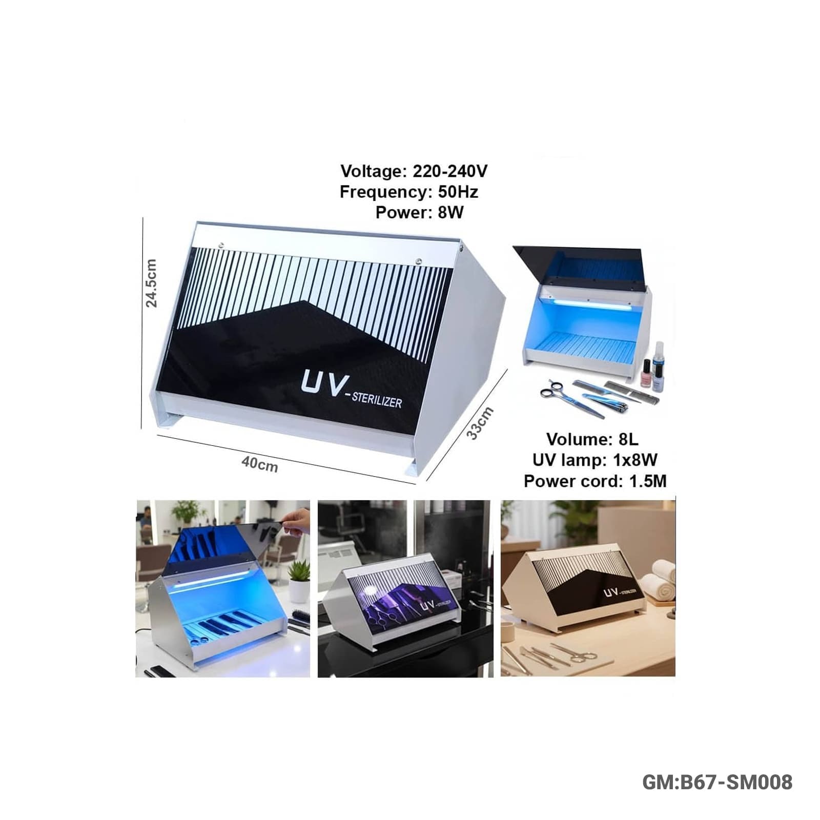 Multi-Functional UV Sterilizer Machine Warmer Box for Salon, Spa & Home Use – B67-SM008