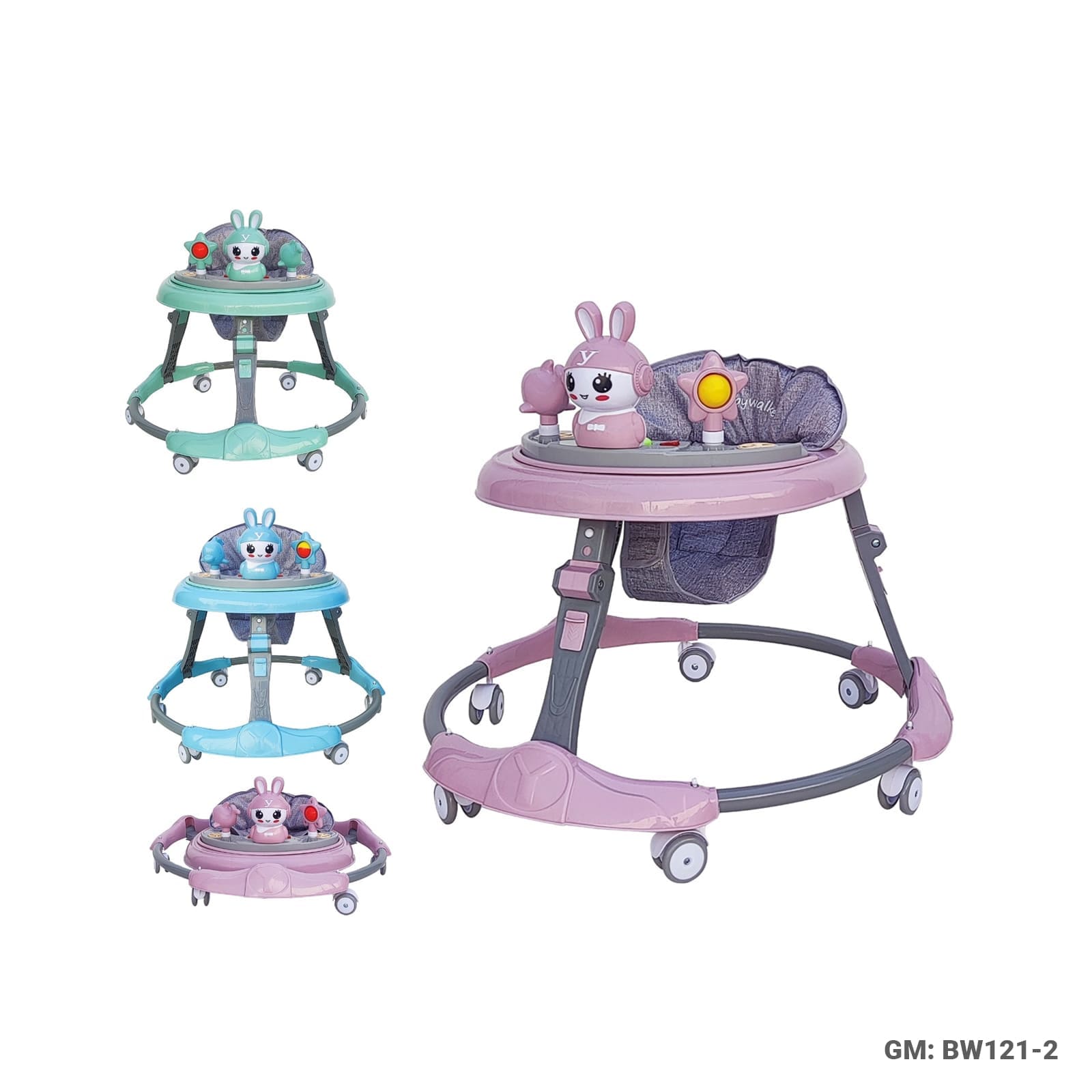Foldable Baby Plastic Walker with Activity Toy Tray – Suitable Age 7–15 Months (BW121-2)