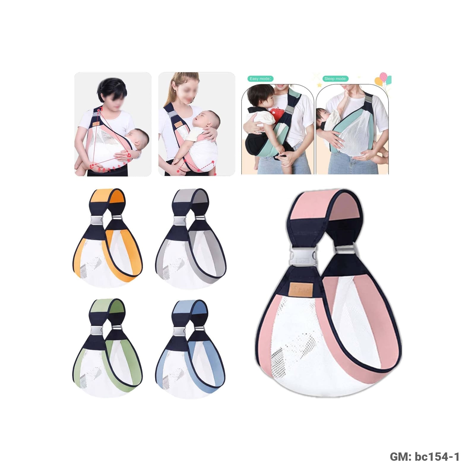 Baby Soft Carrier Sling for Newborns and Infants – Lightweight Breathable Baby Carrying Sling (BC-154-1)