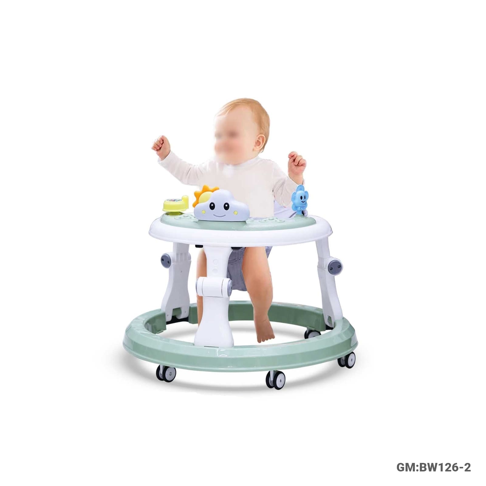 Foldable Baby Plastic Walker with Toy Tray (BW126-2)