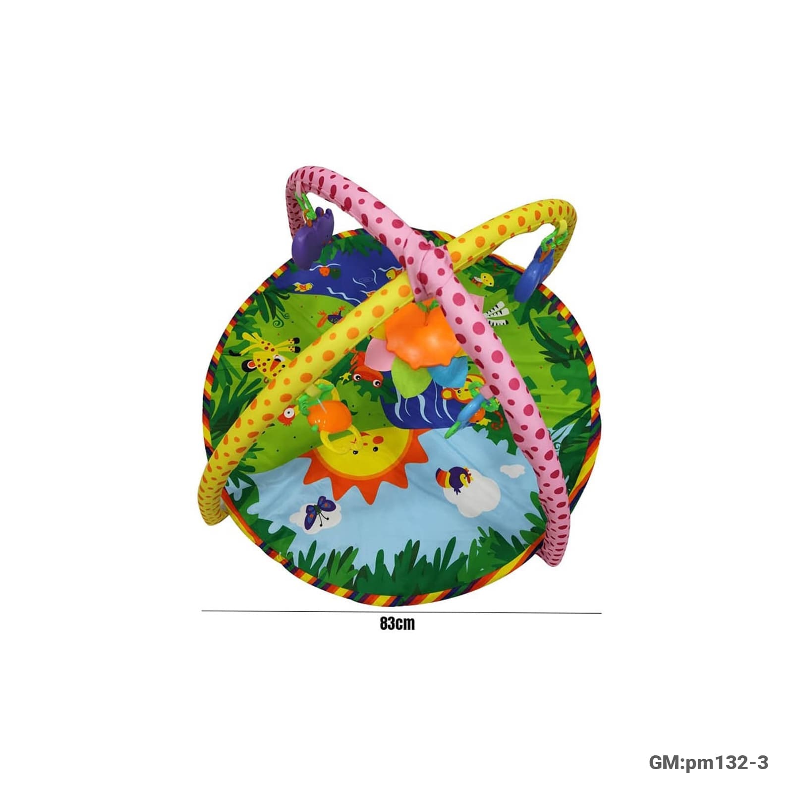 Infant Sun Animal Pattern Baby Activity Gym Play Mat with Hanging Toys, 83cm (pm132-3)