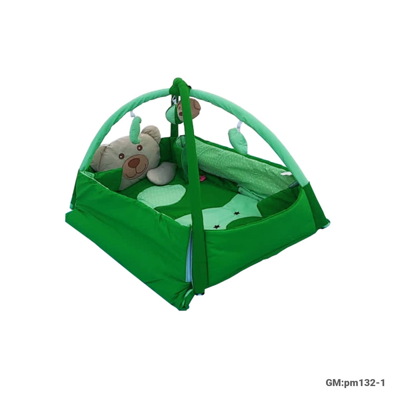 Baby Play Mat with Soft Padded Sides and Hanging Toys, 0–12 Months (pm132-1)