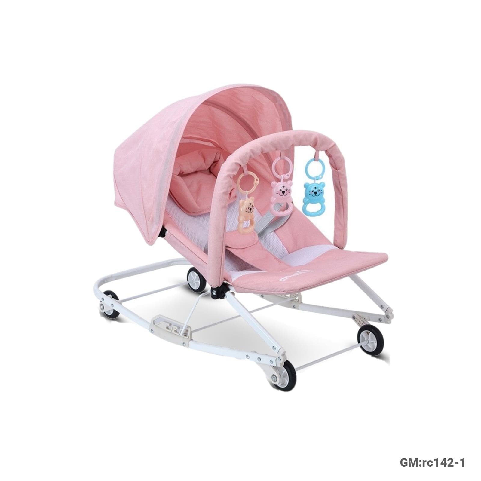 2-in-1 Baby Rocking Chair with Canopy & Hanging Toys, Suitable 0–24 Months, Max Weight 20kg (rc142-1)