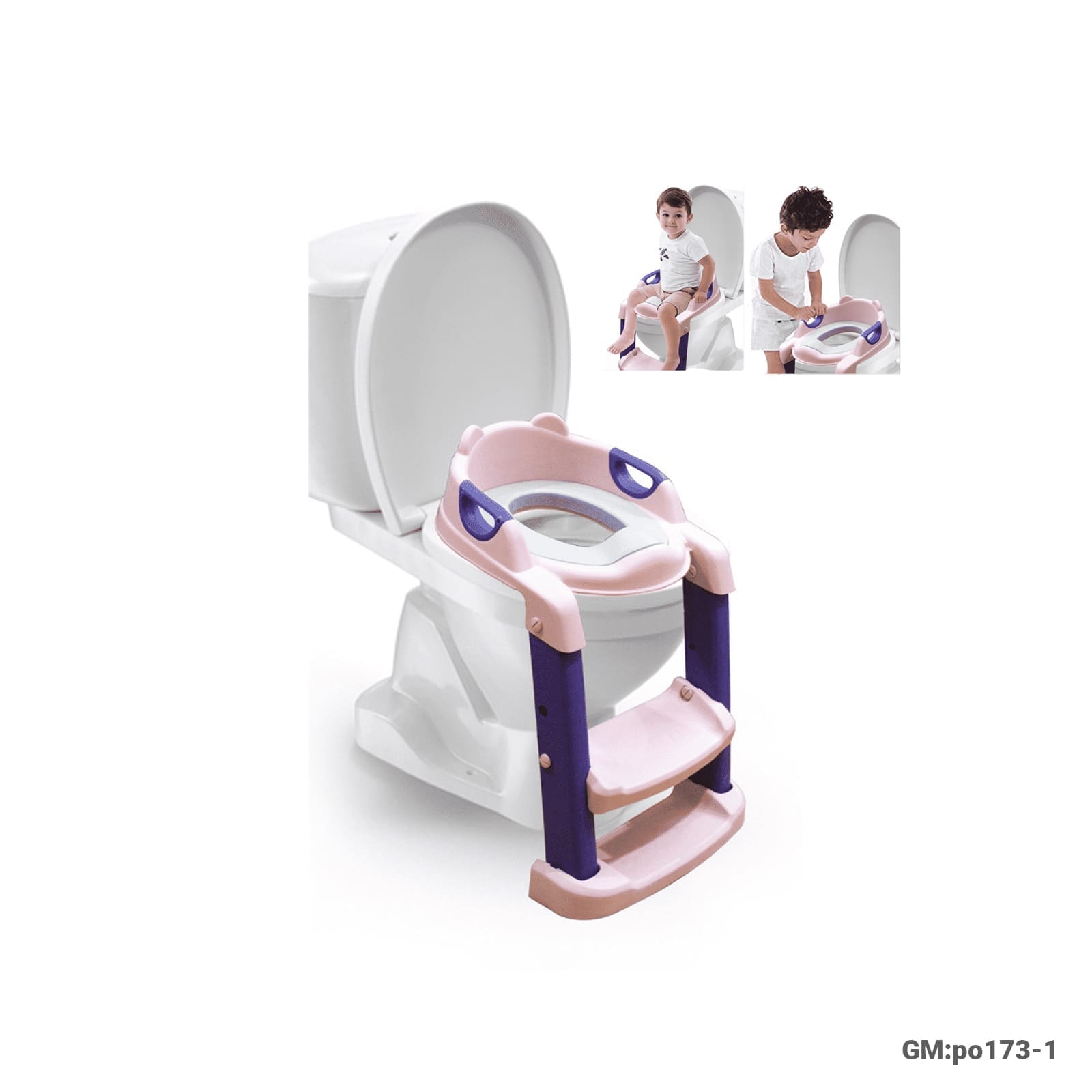 Kids Toilet Training Seat with Step Ladder, Foldable Design (po173-1)