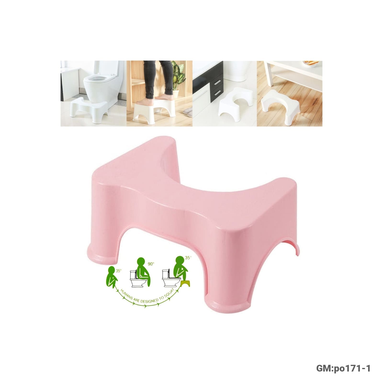 U-Shaped Squat Toilet Stool for Better Posture and Comfort (po171-1)