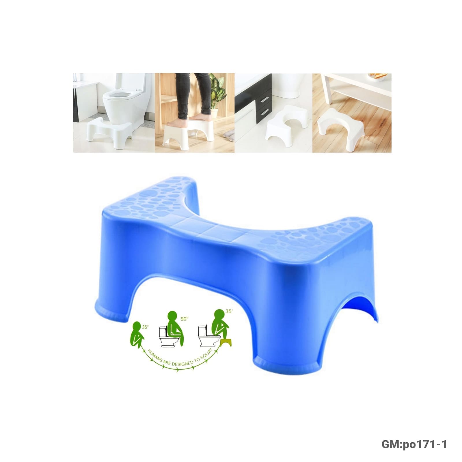 U-Shaped Squat Toilet Stool for Better Posture and Comfort (po171-1)