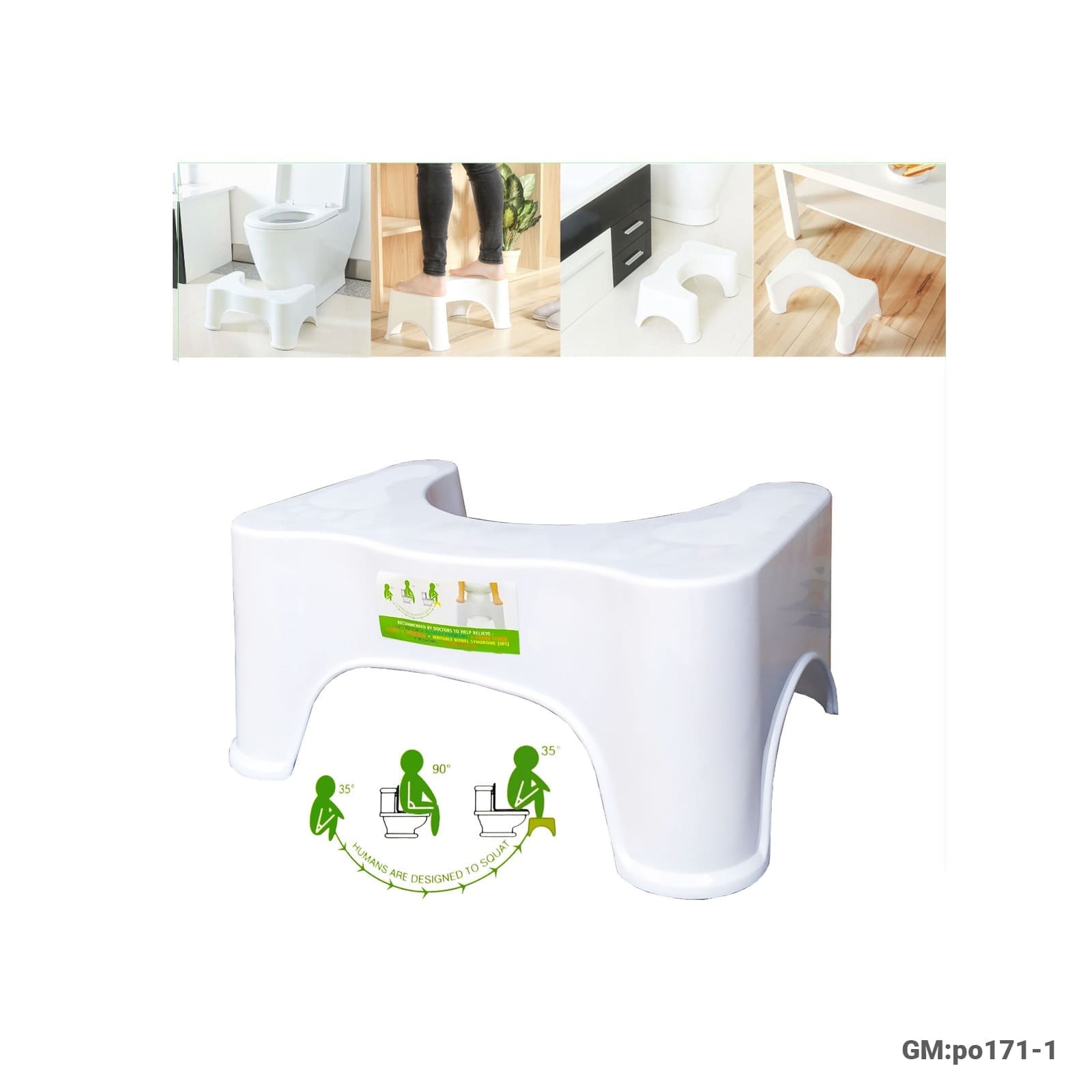U-Shaped Squat Toilet Stool for Better Posture and Comfort (po171-1)