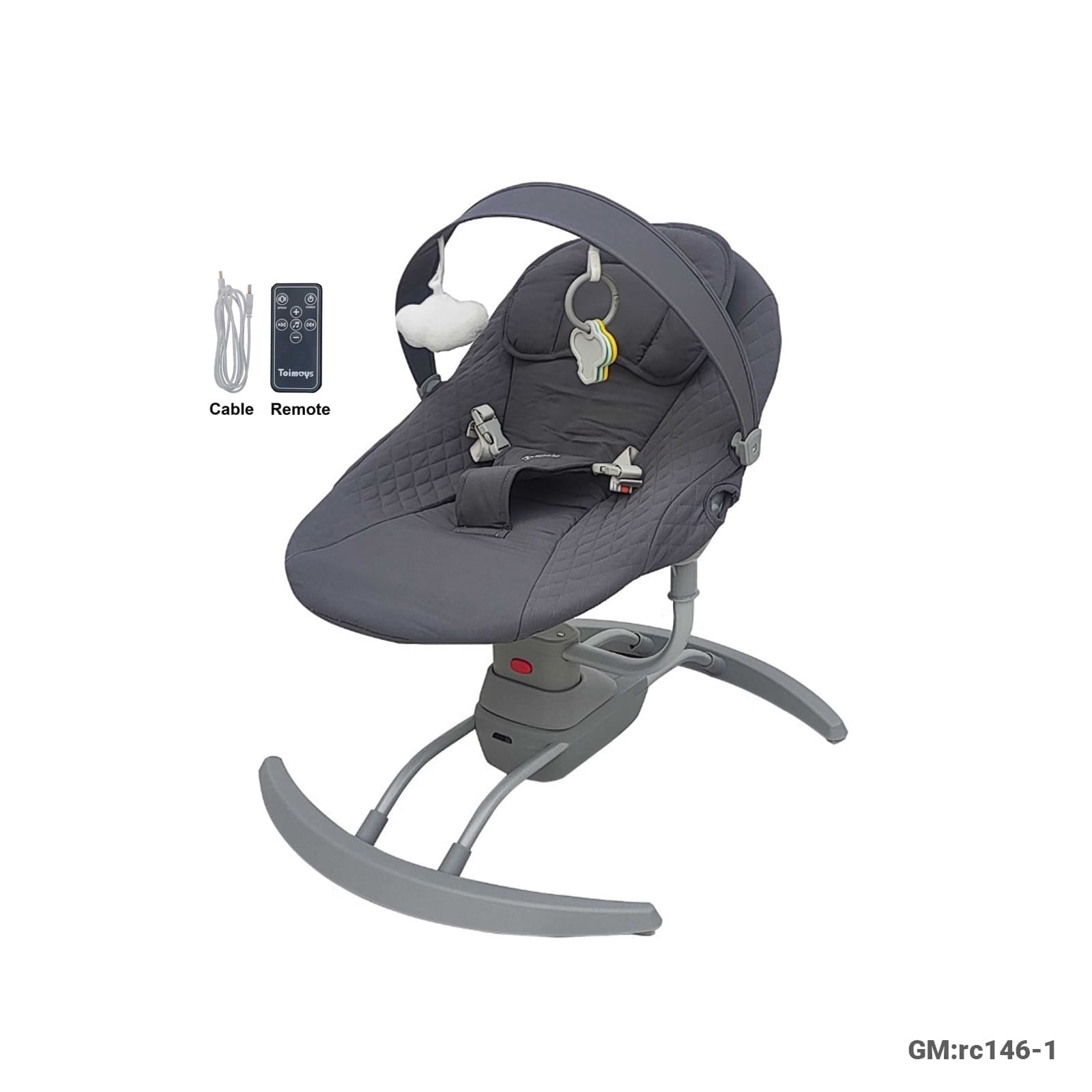 Electric Baby Swing Chair with Remote Control, Suitable 0–9 Months, Max Weight 15kg (rc146-1)