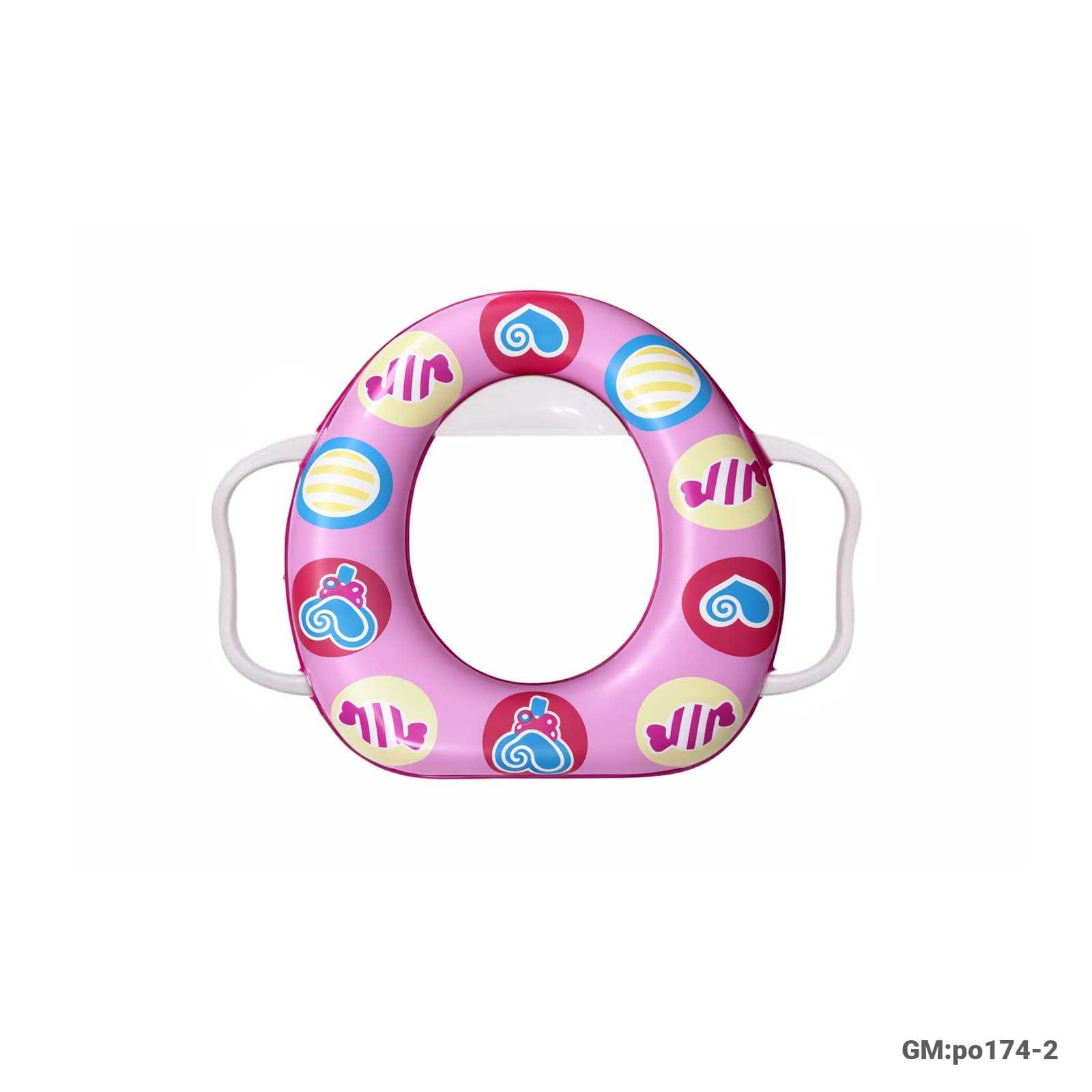 Baby Toilet Seat Adapter with Side Handles, Easy-Clean Training Ring (po174-2)