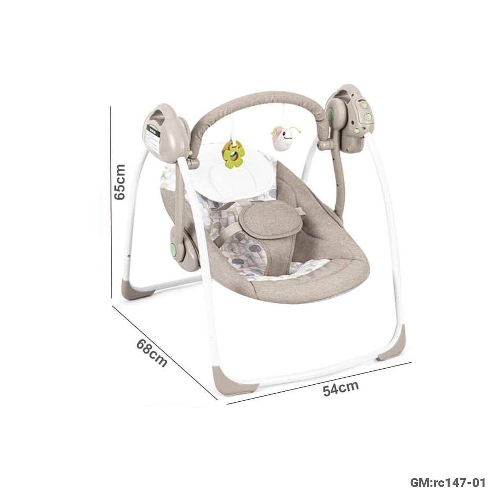 Electric Foldable Baby Swing, Suitable 0–12 Months, Max Capacity 11kg (rc147-01)