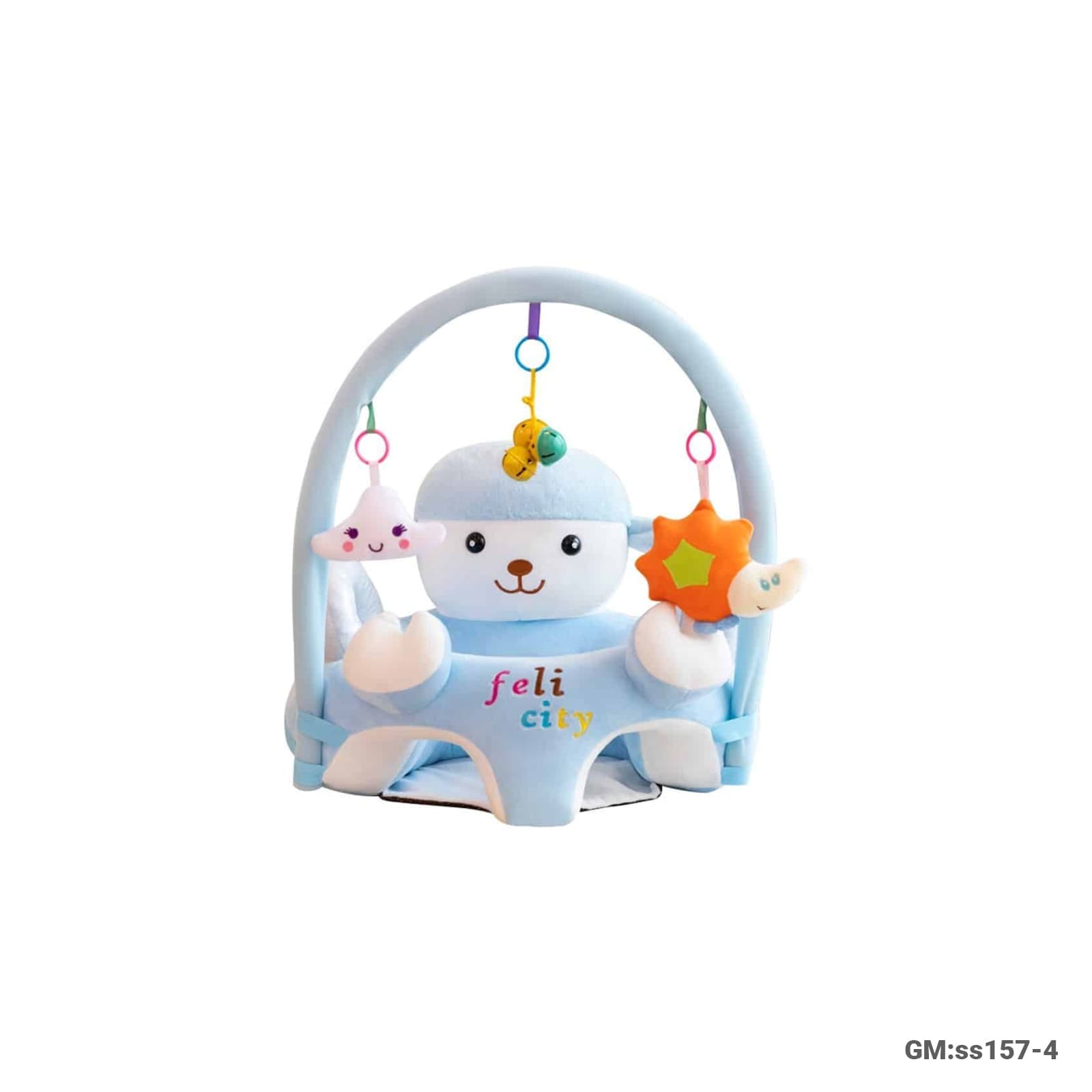 Baby Sitting Support Sofa Seat with Activity Toy Arch – Soft Interactive Infant Seat (ss157-4)
