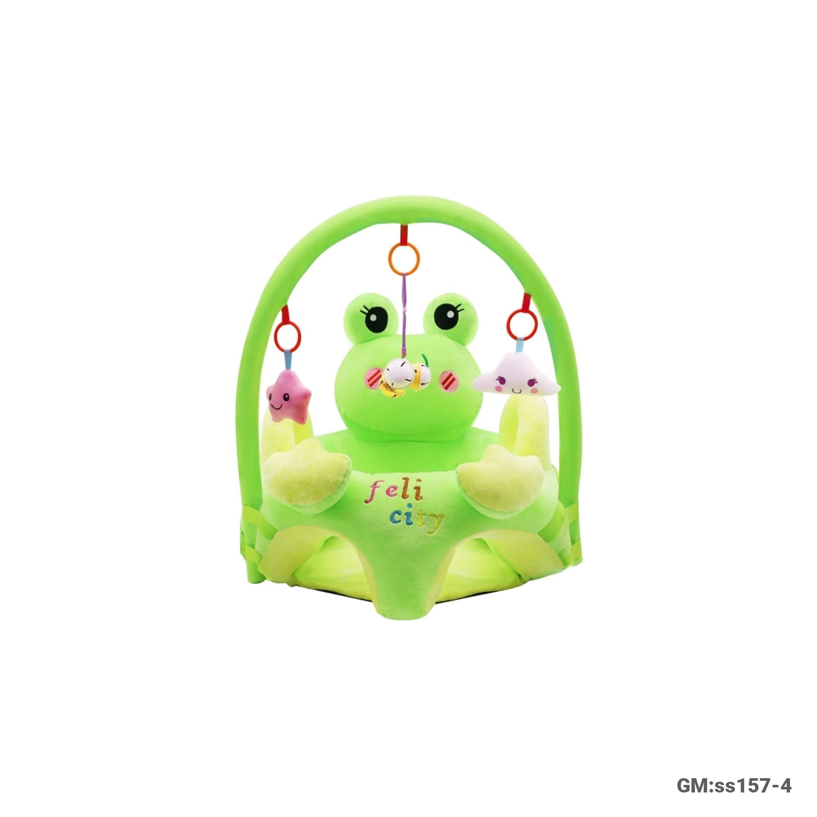 Baby Sitting Support Sofa Seat with Activity Toy Arch – Soft Interactive Infant Seat (ss157-4)