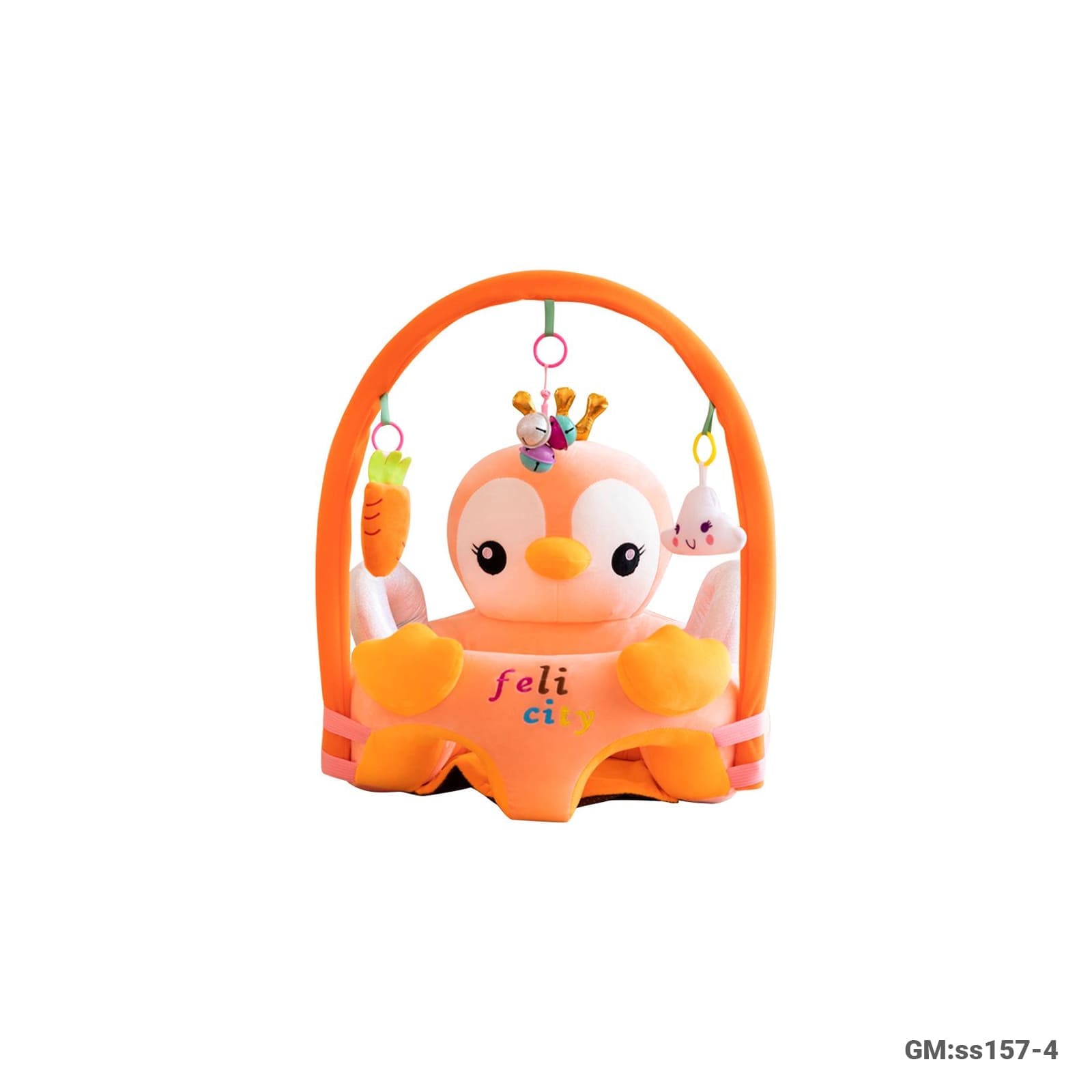 Baby Sitting Support Sofa Seat with Activity Toy Arch – Soft Interactive Infant Seat (ss157-4)