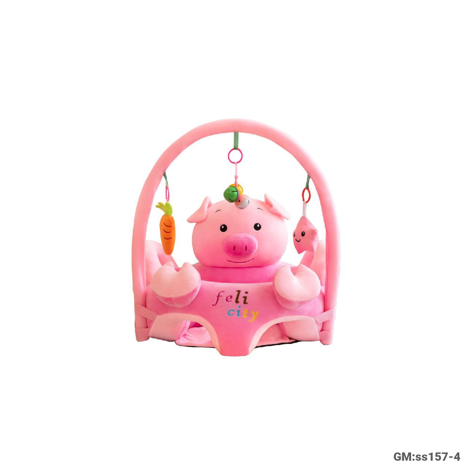 Baby Sitting Support Sofa Seat with Activity Toy Arch – Soft Interactive Infant Seat (ss157-4)