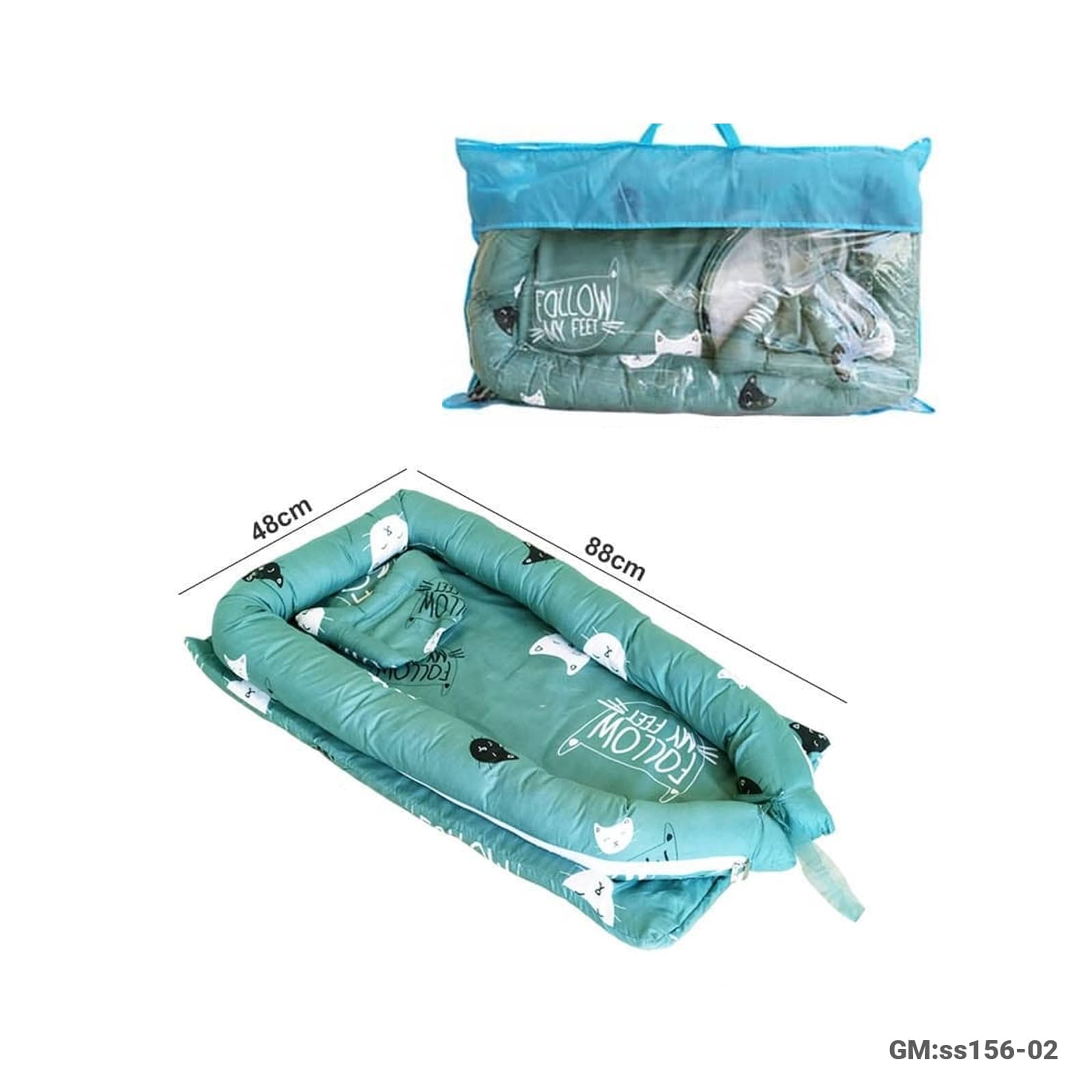 Baby Lounger Nest Bed Crib with Mosquito Net & Carry Bag – Portable Infant Sleep Cushion (ss156-02)