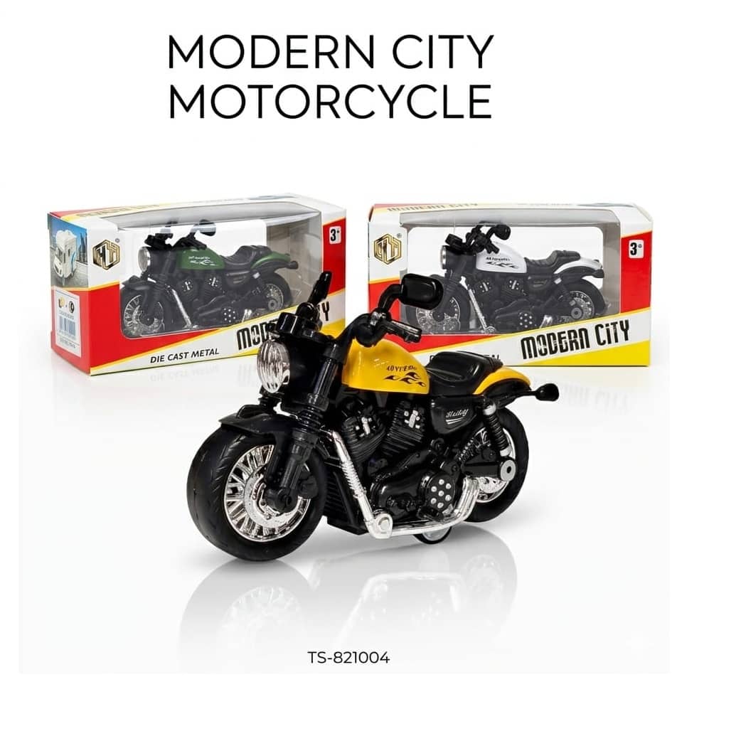Modern City Die-Cast Motorcycle Toy – Detailed Metal Model Bike for Kids (TS-821004)