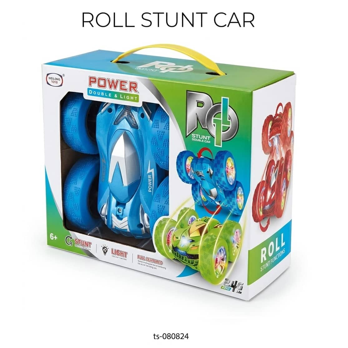 Roll Stunt RC Car with LED Lights – Double-Sided 360° Flip Toy Car (TS-080824)