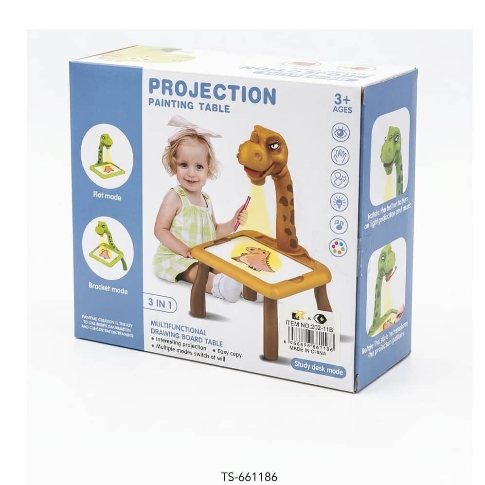 3-in-1 Dinosaur Projector Painting Table – Multifunctional Drawing Board for Kids