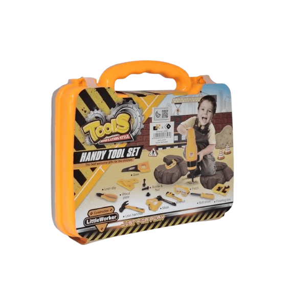 Handy Tool Set for Kids – 15+ Pcs Construction Playset in Portable Carry Case