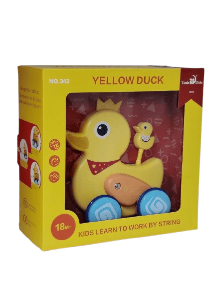 Yellow Duck Pull-Along Toy – Interactive Walking Buddy for Toddlers