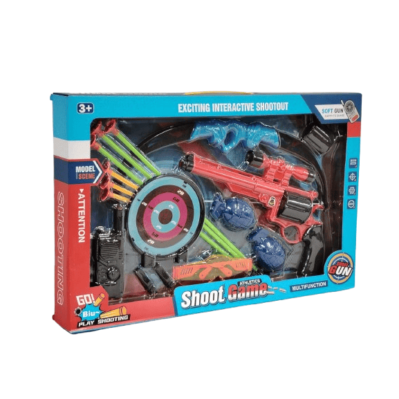 Exciting Interactive Shootout Set – Multi-Piece Archery & Revolver Target Game