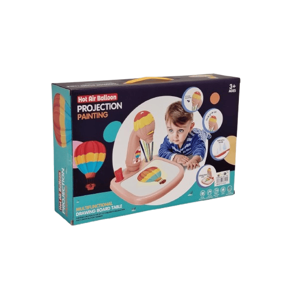 Hot Air Balloon Projection Painting Table – Multifunctional Kids' Drawing Board Set