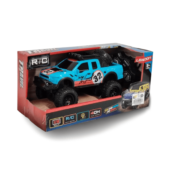 1:18 Scale R/C Sand Racing Truck – 4CH Remote Control Off-Road Vehicle with LED Lights
