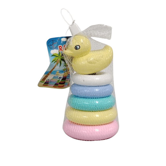 Classic Rainbow Ring Stacker – Educational Stacking Toy with Yellow Duck Topper