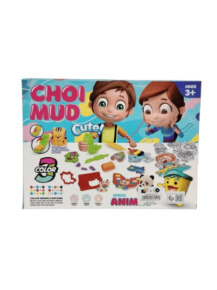 Choi Mud Animal Series – 3-Color Creative Modeling Dough Set with 3D Molds