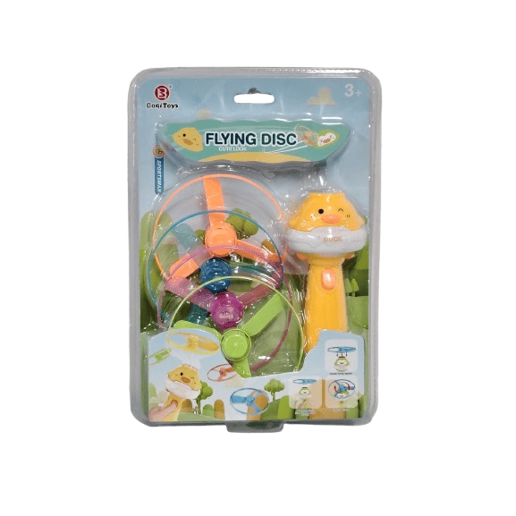 Cute Duck Flying Disc Launcher Set – 4-Piece Propeller Toy for Kids