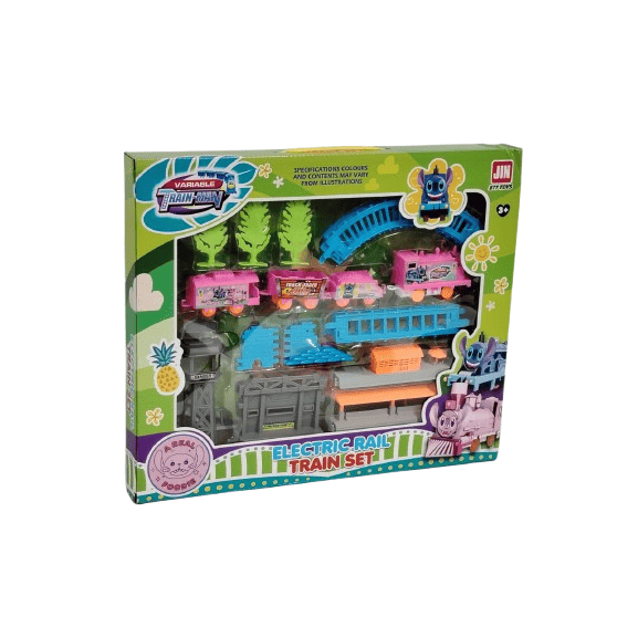 Variable Train-Man Electric Rail Train Set – Battery Operated Track Playset with Accessories