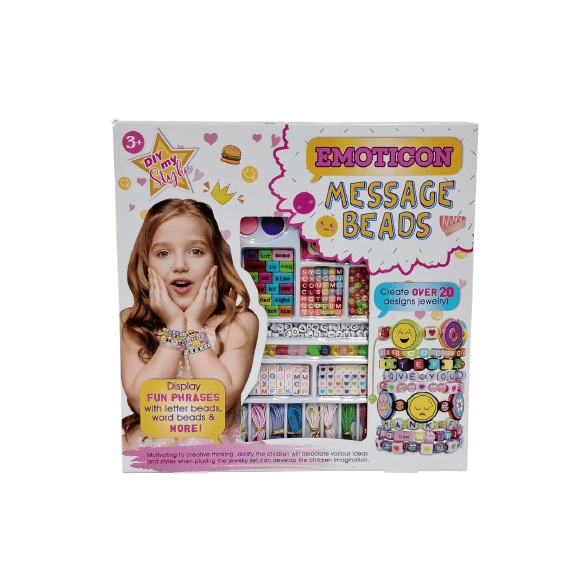 DIY Message & Emoticon Bead Jewelry Making Kit – Creative Bracelet Set with 20+ Designs