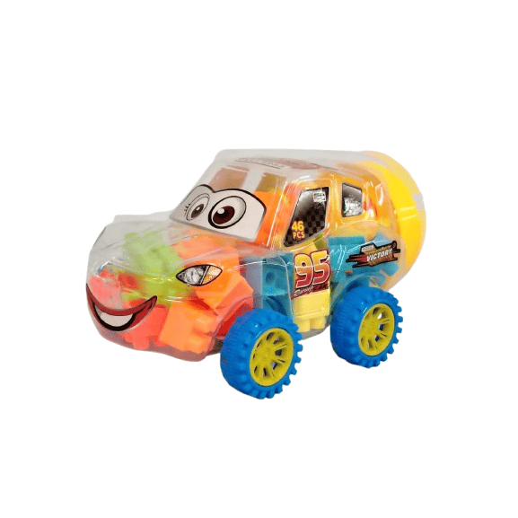 2-in-1 Racing Car Storage & Building Blocks Set – 46 Pieces Educational Construction Toy