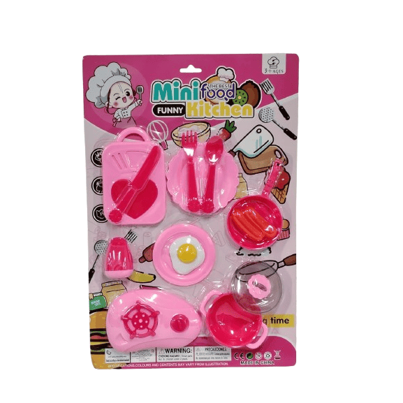 Mini Food Funny Kitchen Playset – 10+ Piece Pretend Play Cooking & Breakfast Set for Kids