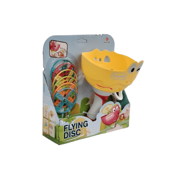 Crocodile Flying Disc Launcher – Interactive Outdoor Spinning Propeller Toy with 6 Colorful Discs