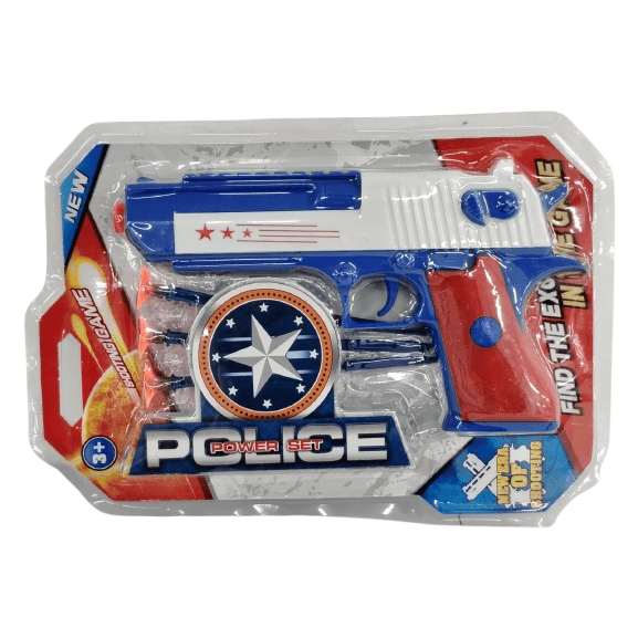 Police Power Action Shooting Set – Toy Pistol with Suction Darts & Target Badge