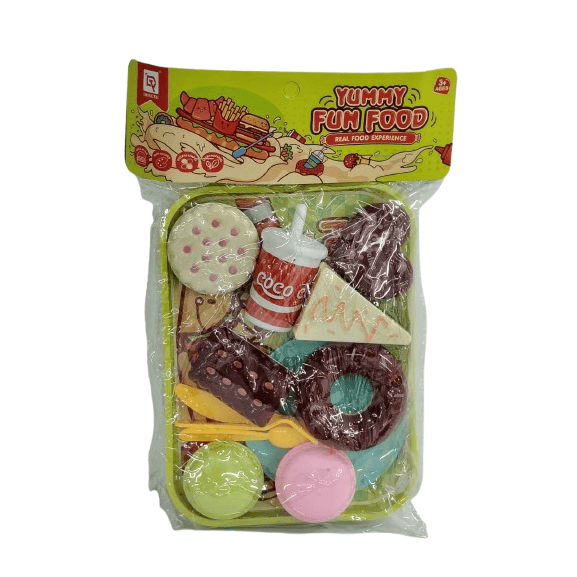Yummy Fun Food Dessert Playset – 15+ Piece Pretend Play Sweets & Drinks Tray
