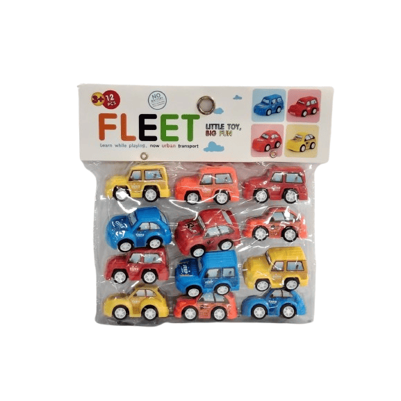 FLEET Mega 12-Pack Mini Car Set – Colorful Urban Transport Vehicles for Kids