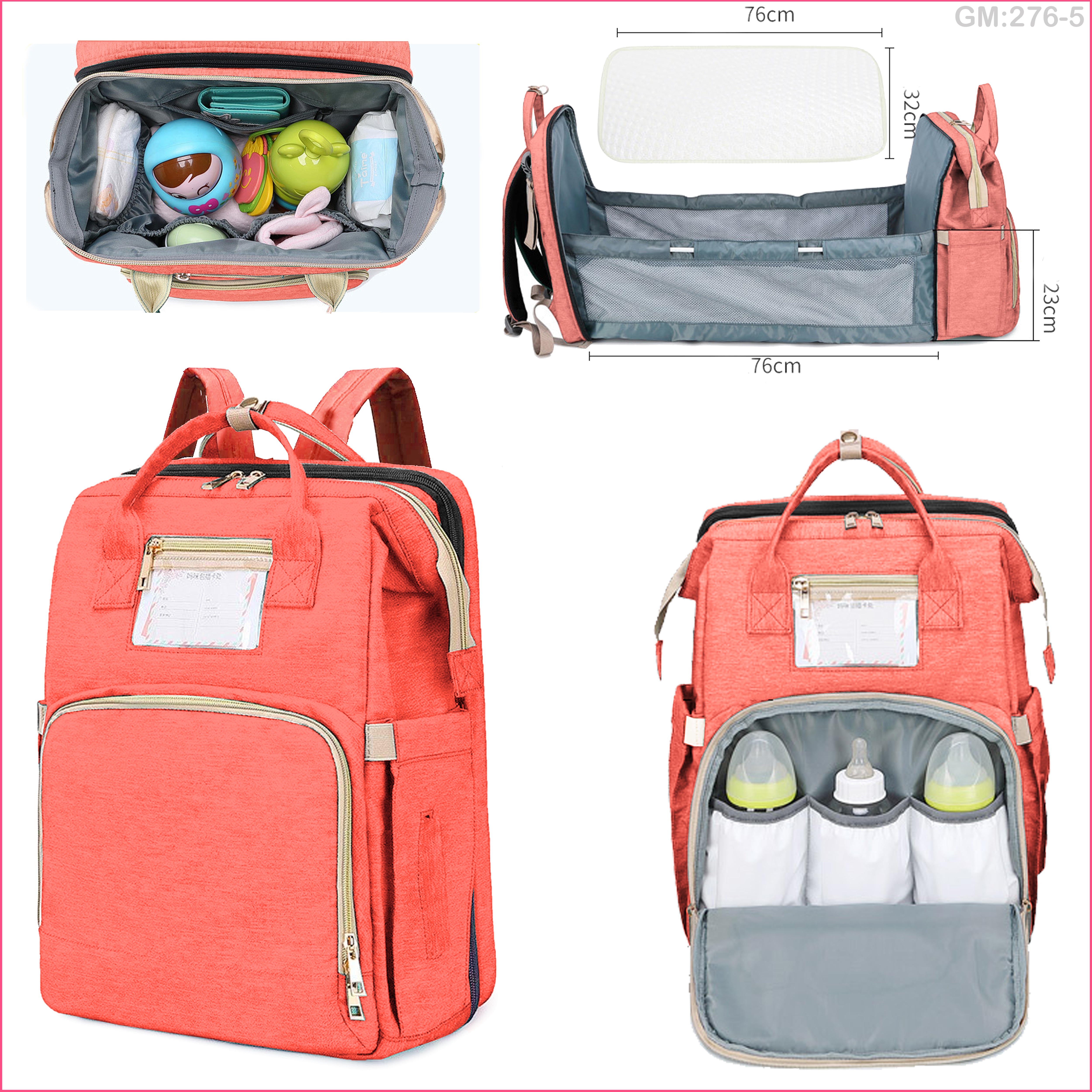 2 in 1 Multifunctional baby diaper backpack “276-5”